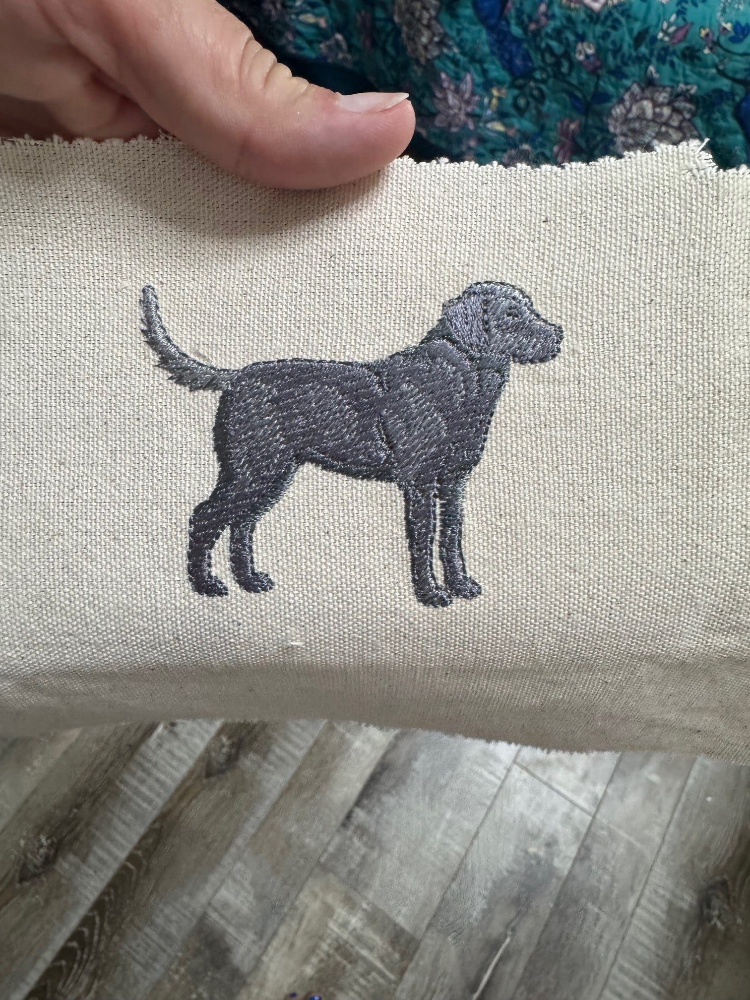 Silver Labrador Retriever Machine Embroidered Art | Framed Dog Breed Décor