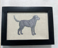 Silver Labrador Retriever Machine Embroidered Art | Framed Dog Breed Décor