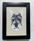 Schnauzer Machine Embroidered Art No. 2 | Framed Dog Breed Décor