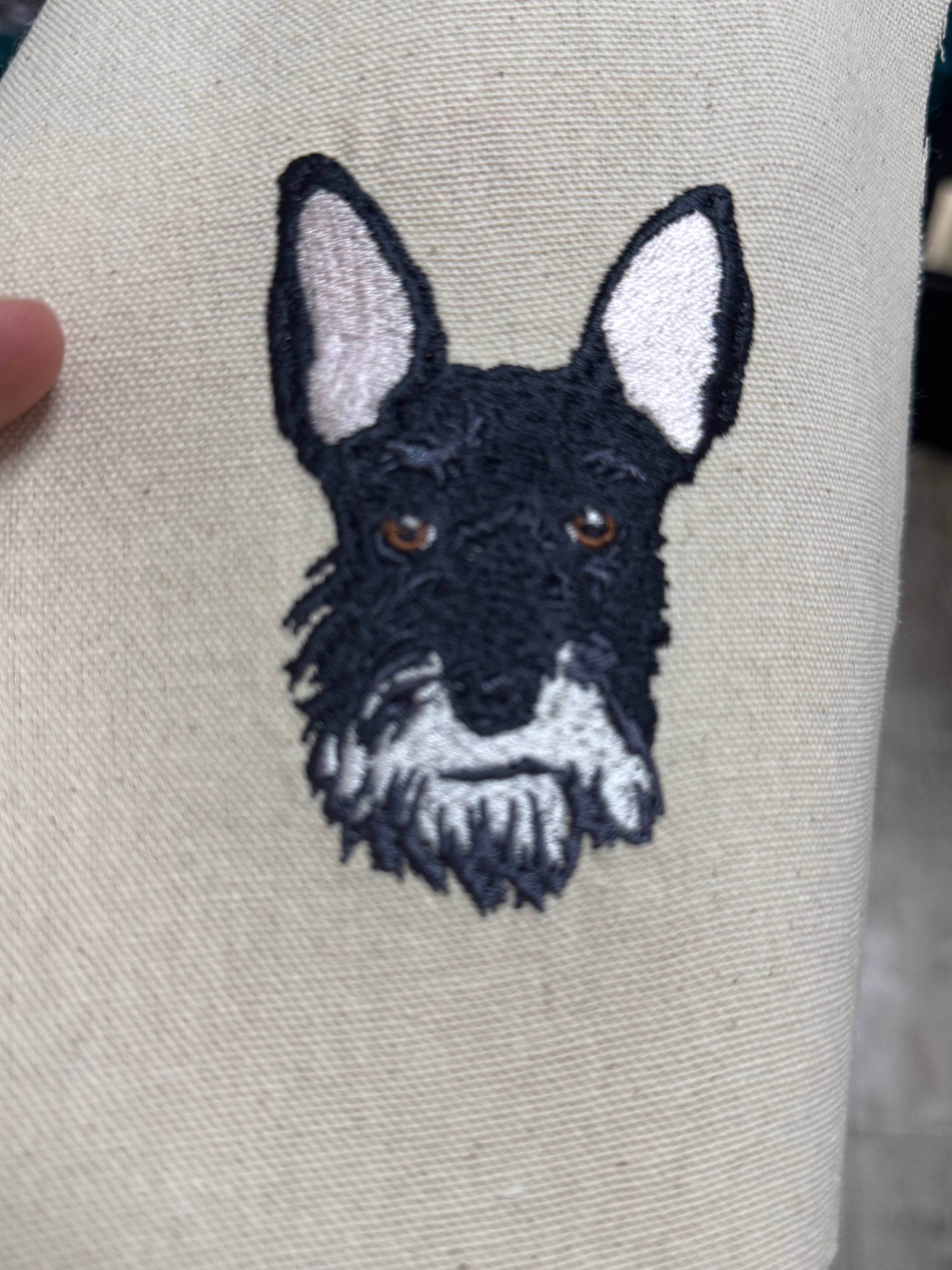 Schnauzer Machine Embroidered Art No. 3 | Framed Dog Breed Décor