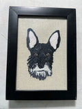 Schnauzer Machine Embroidered Art No. 3 | Framed Dog Breed Décor
