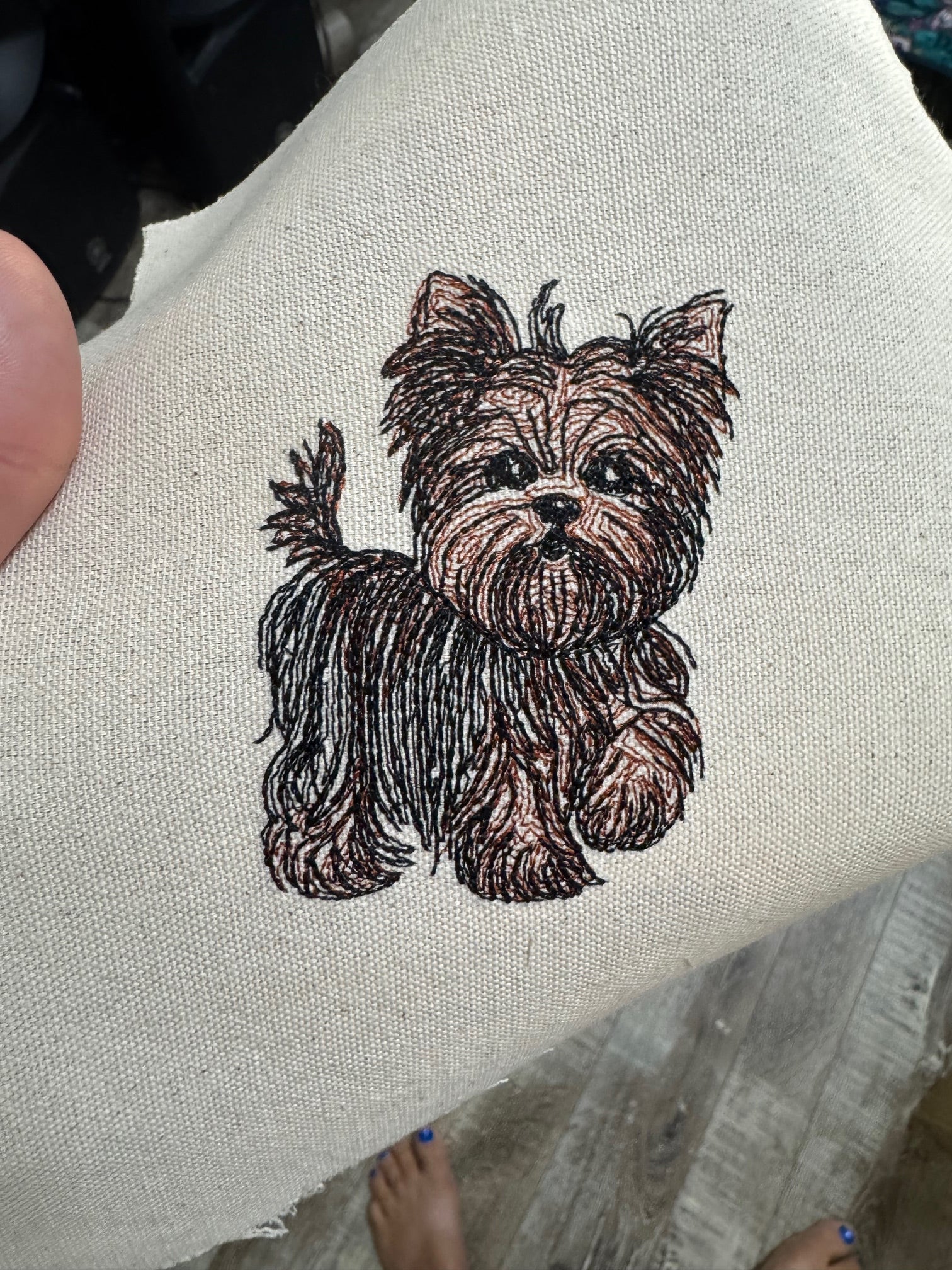 Yorkshire Terrier Machine Embroidered Art | Framed Dog Breed Décor