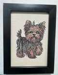 Yorkshire Terrier Machine Embroidered Art | Framed Dog Breed Décor