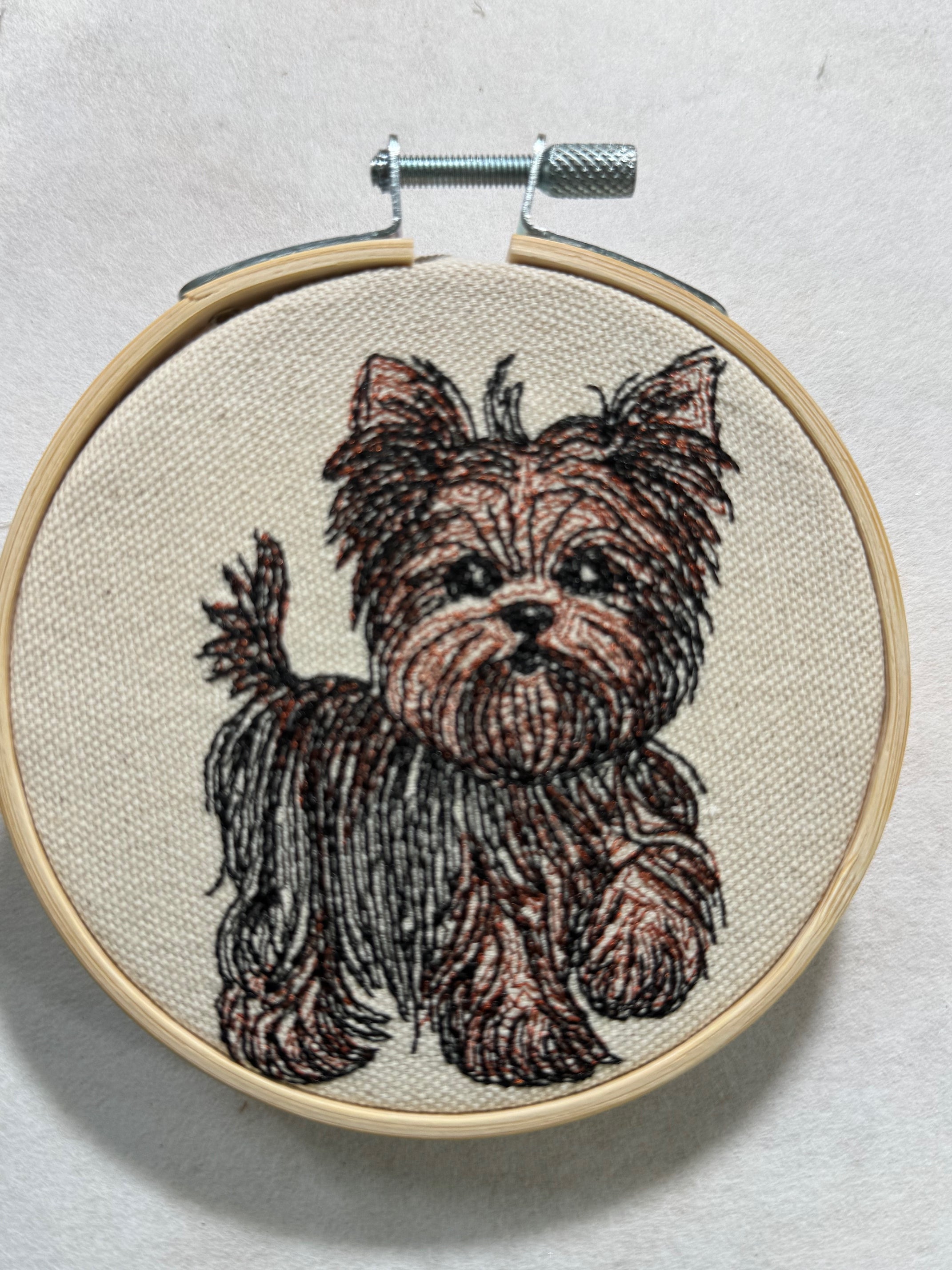 Yorkshire Terrier Machine Embroidered Art | Framed Dog Breed Décor