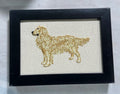 Golden Retriever Machine Embroidered & Framed Art | Tabletop Decor