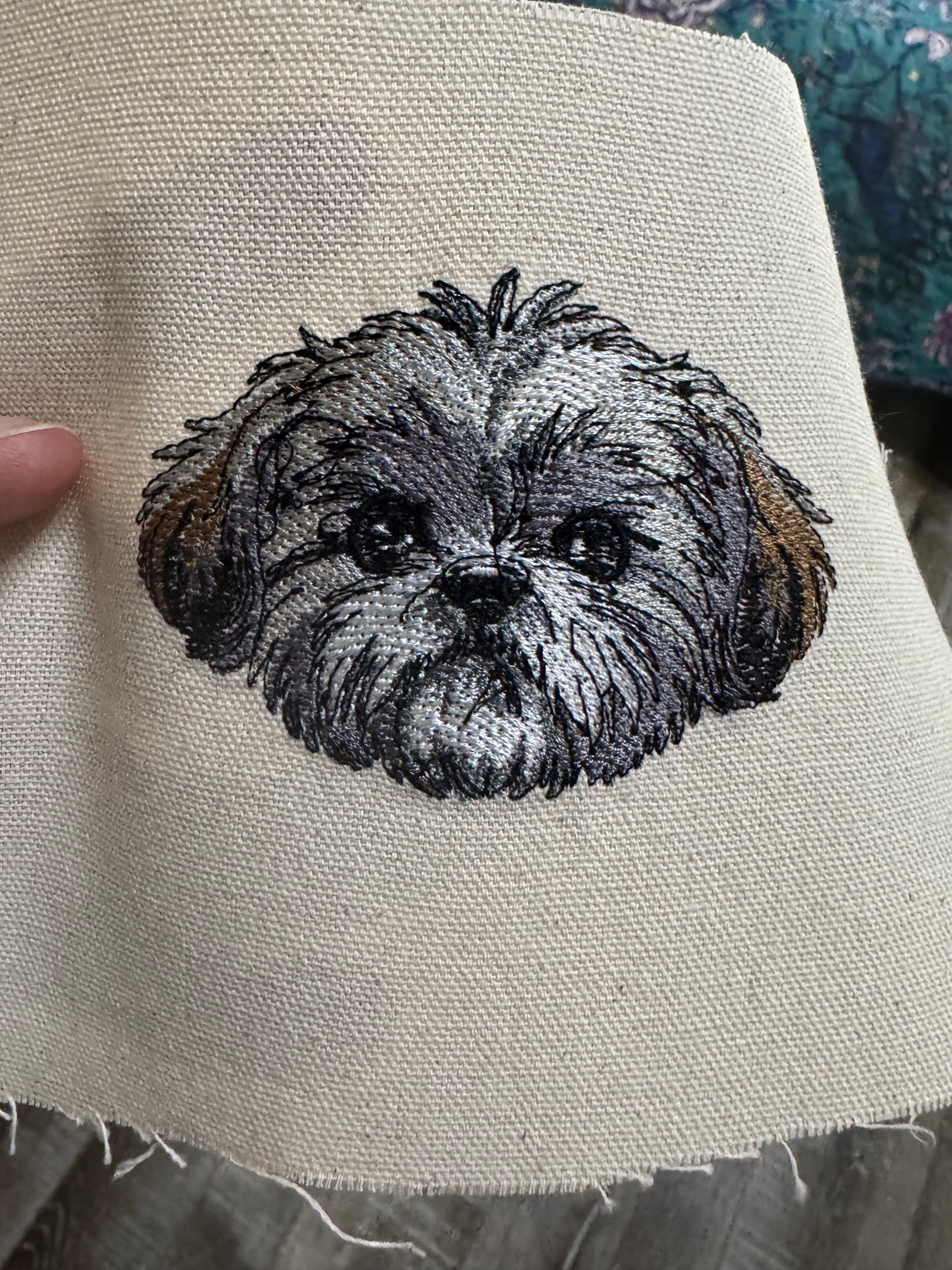 Shih Tzu Machine Embroidered Art | Framed Dog Breed Décor