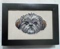 Shih Tzu Machine Embroidered Art | Framed Dog Breed Décor