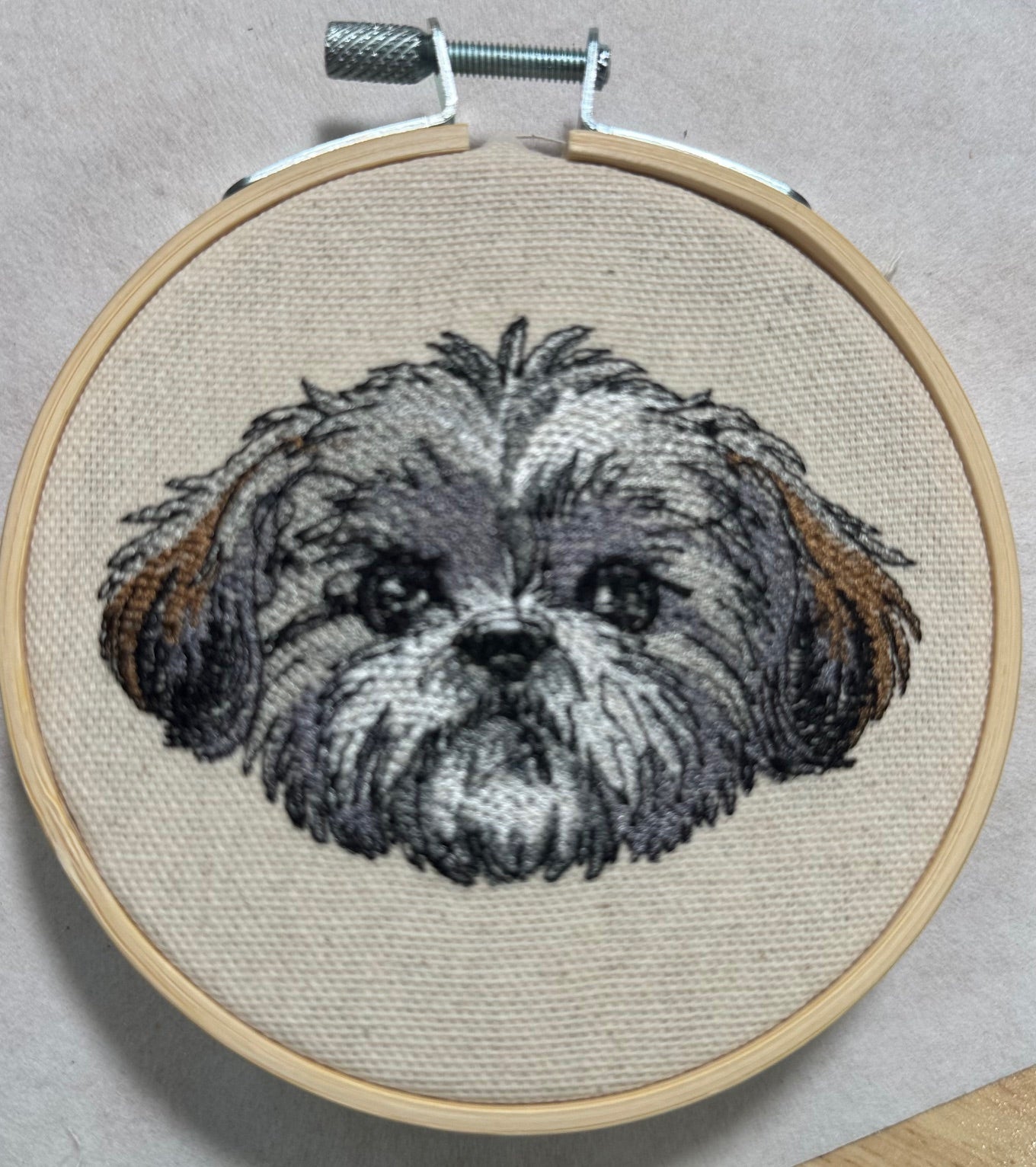 Shih Tzu Machine Embroidered Art | Framed Dog Breed Décor