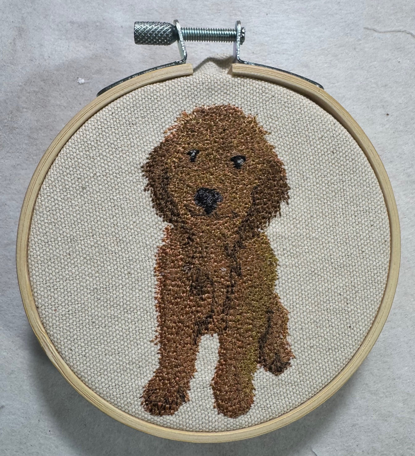 Goldendoodle Machine Embroidered Art | Framed Dog Breed Décor
