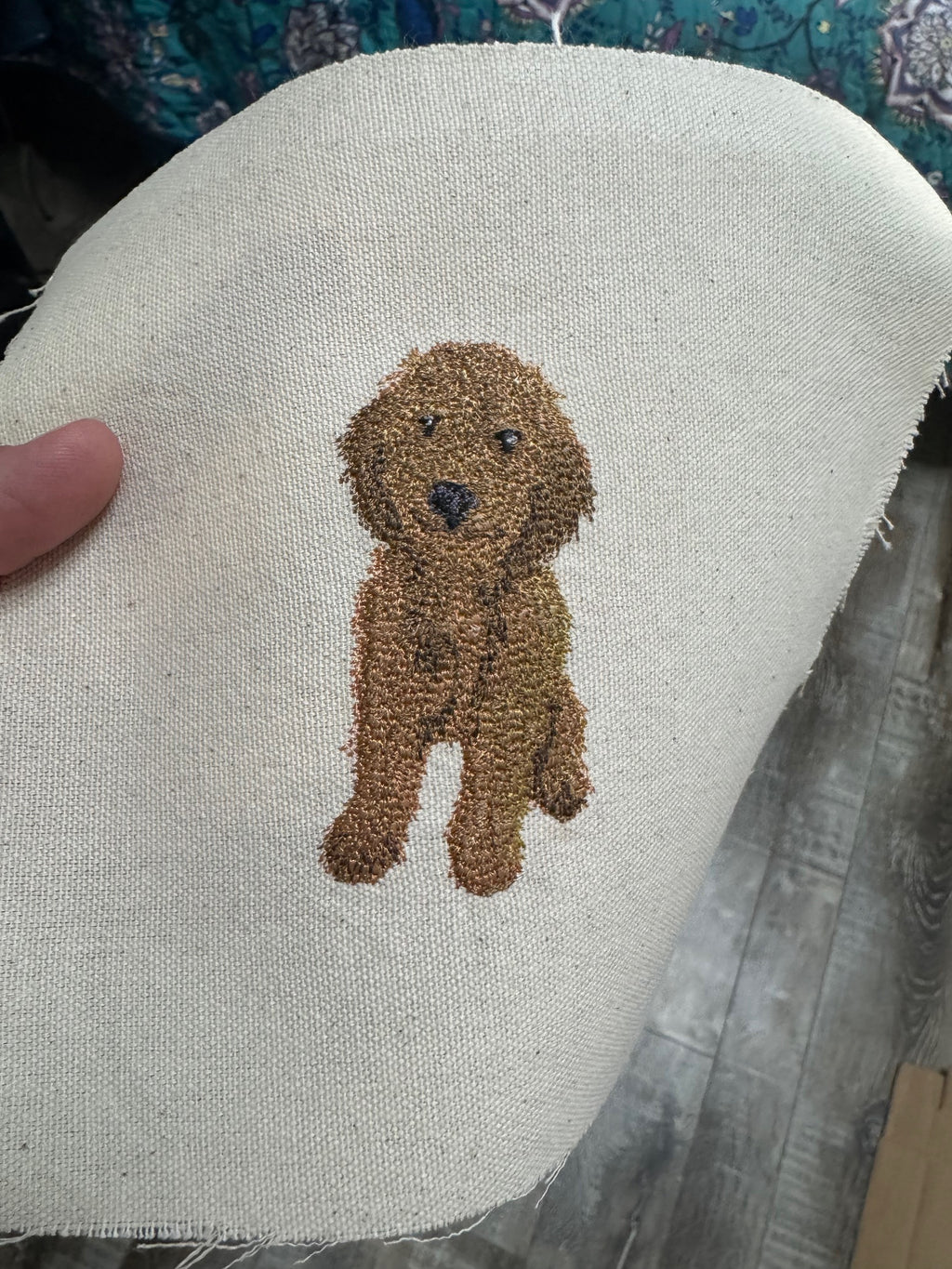 Goldendoodle Machine Embroidered Art | Framed Dog Breed Décor