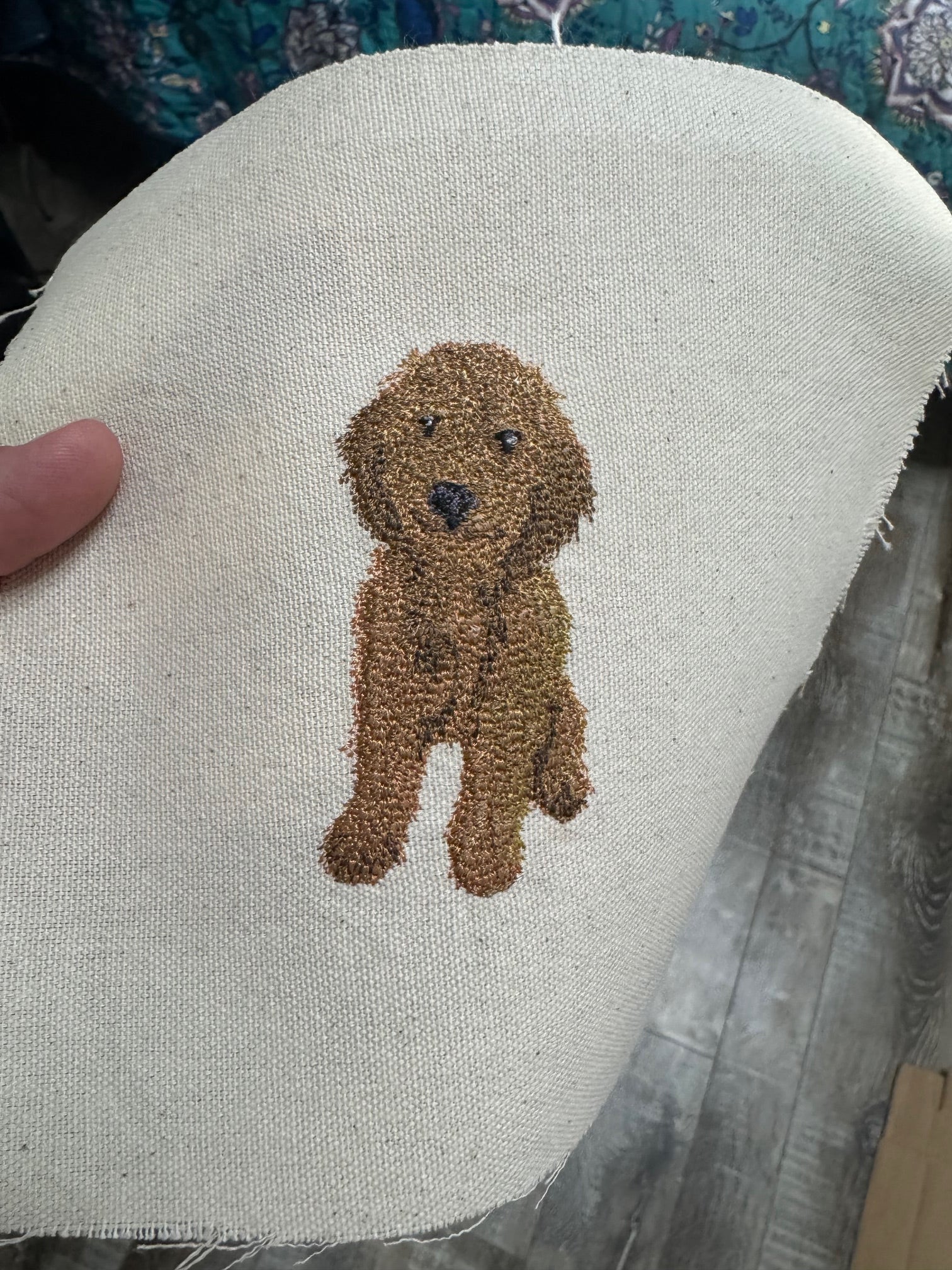 Goldendoodle Machine Embroidered Art | Framed Dog Breed Décor