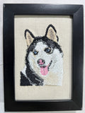 Alaskan Malamute Machine Embroidered Art | Framed Dog Breed Décor