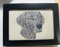 Weimaraner Machine Embroidered Framed Art | Tabletop Decor