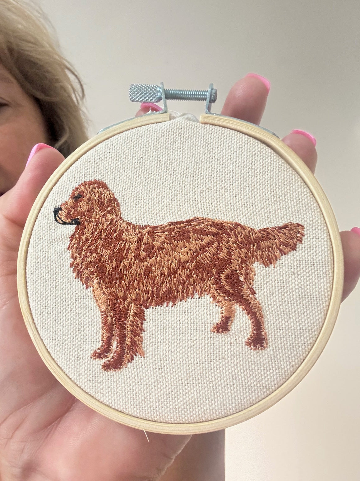 Golden Retriever Machine Embroidered Art | Framed Dog Breed Décor