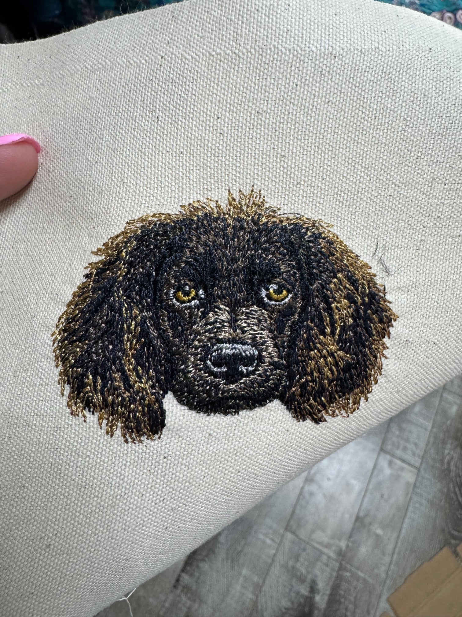Boykin Spaniel Machine Embroidered Framed Art | Tabletop Decor