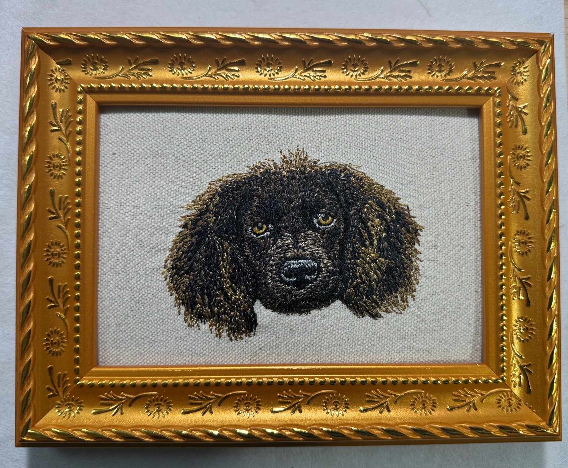 Boykin Spaniel Machine Embroidered Framed Art | Tabletop Decor