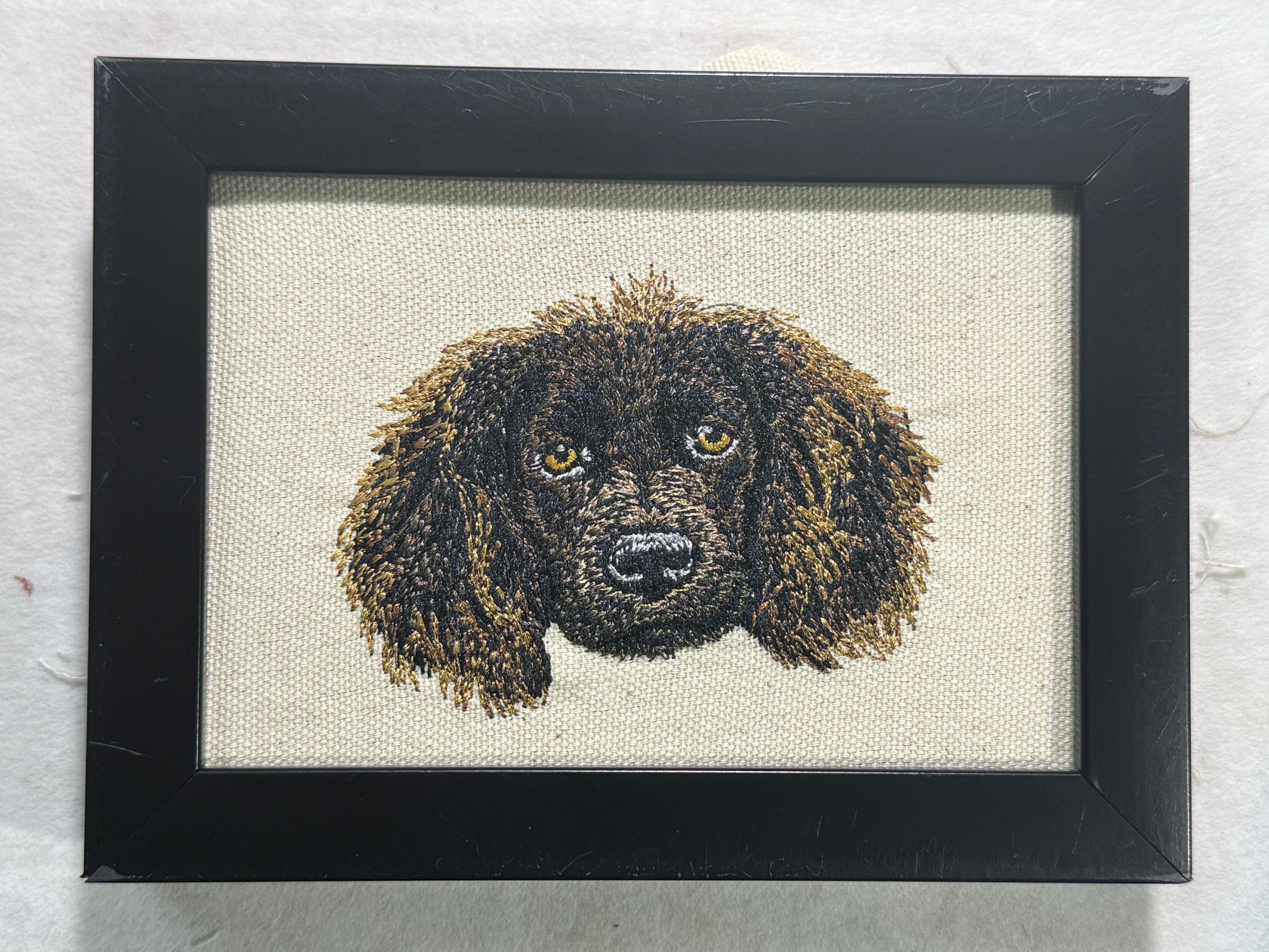 Boykin Spaniel Machine Embroidered Framed Art | Tabletop Decor