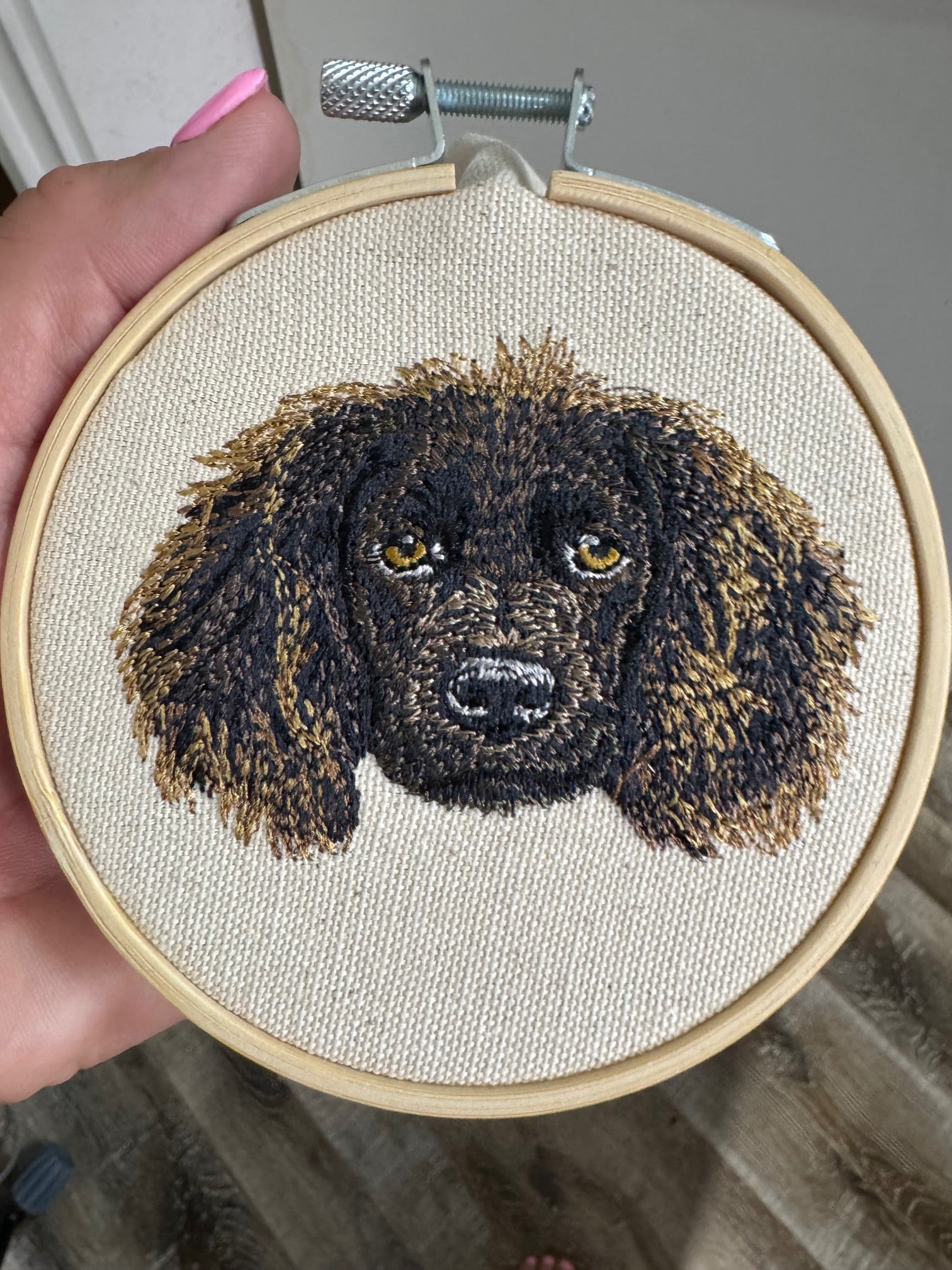 Boykin Spaniel Machine Embroidered Framed Art | Tabletop Decor