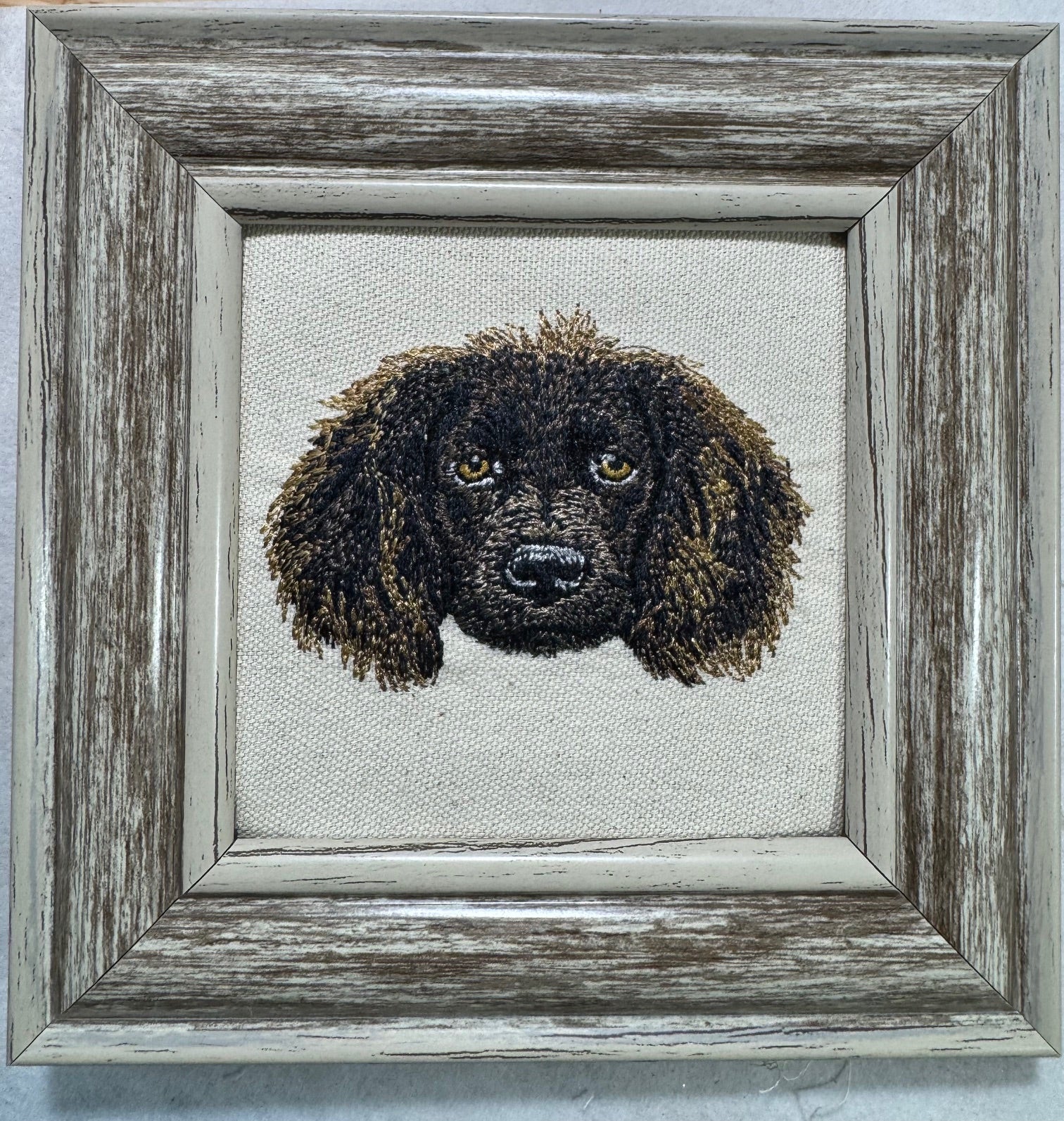 Boykin Spaniel Machine Embroidered Framed Art | Tabletop Decor
