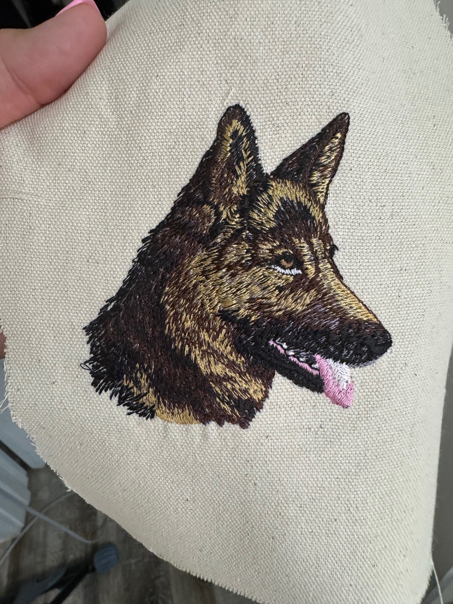 Belgian Malinois Machine Embroidered Framed Art | Tabletop Decor