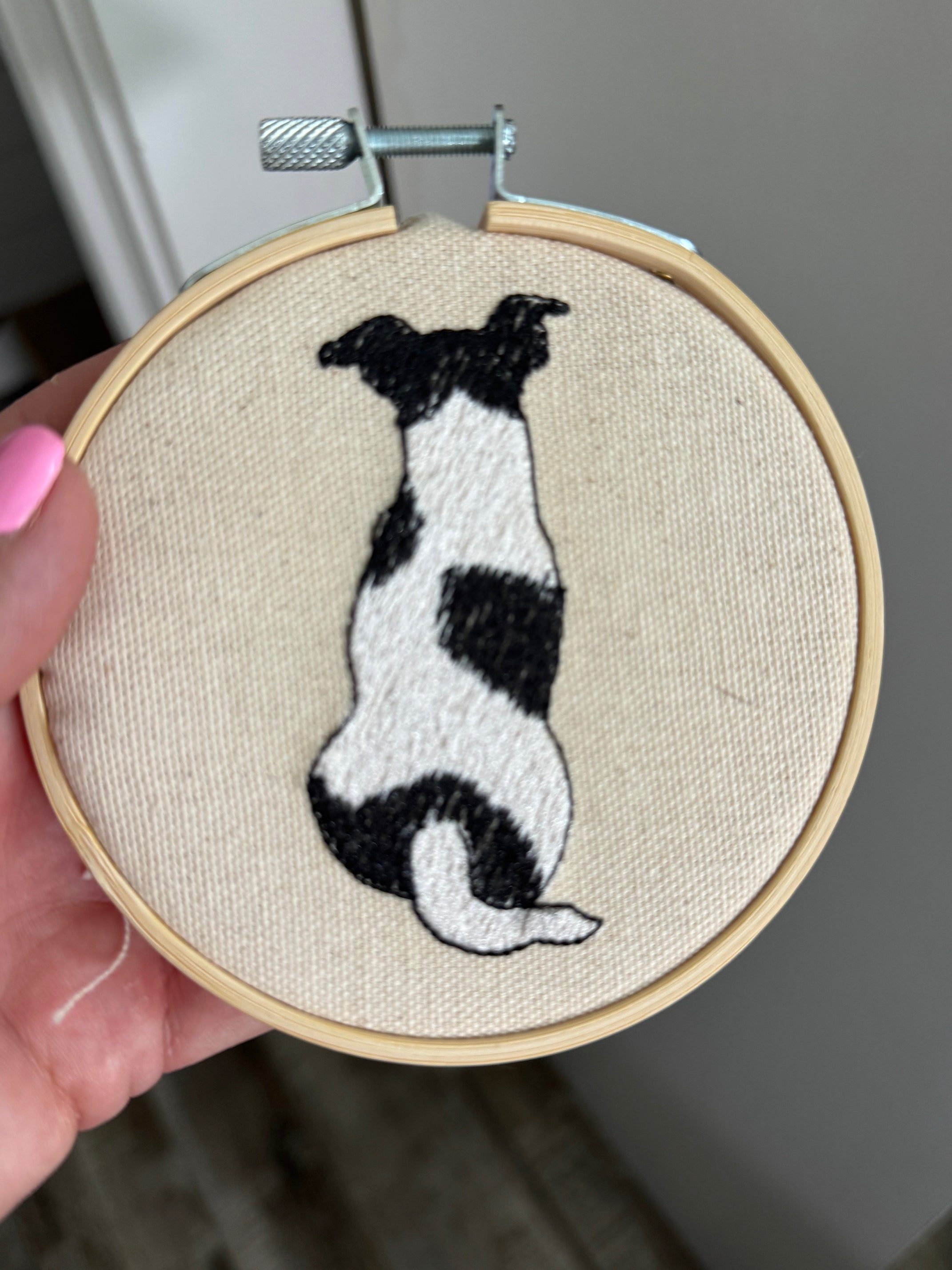 Jack Russell Terrier Machine Embroidered Art | Framed Dog Breed Décor
