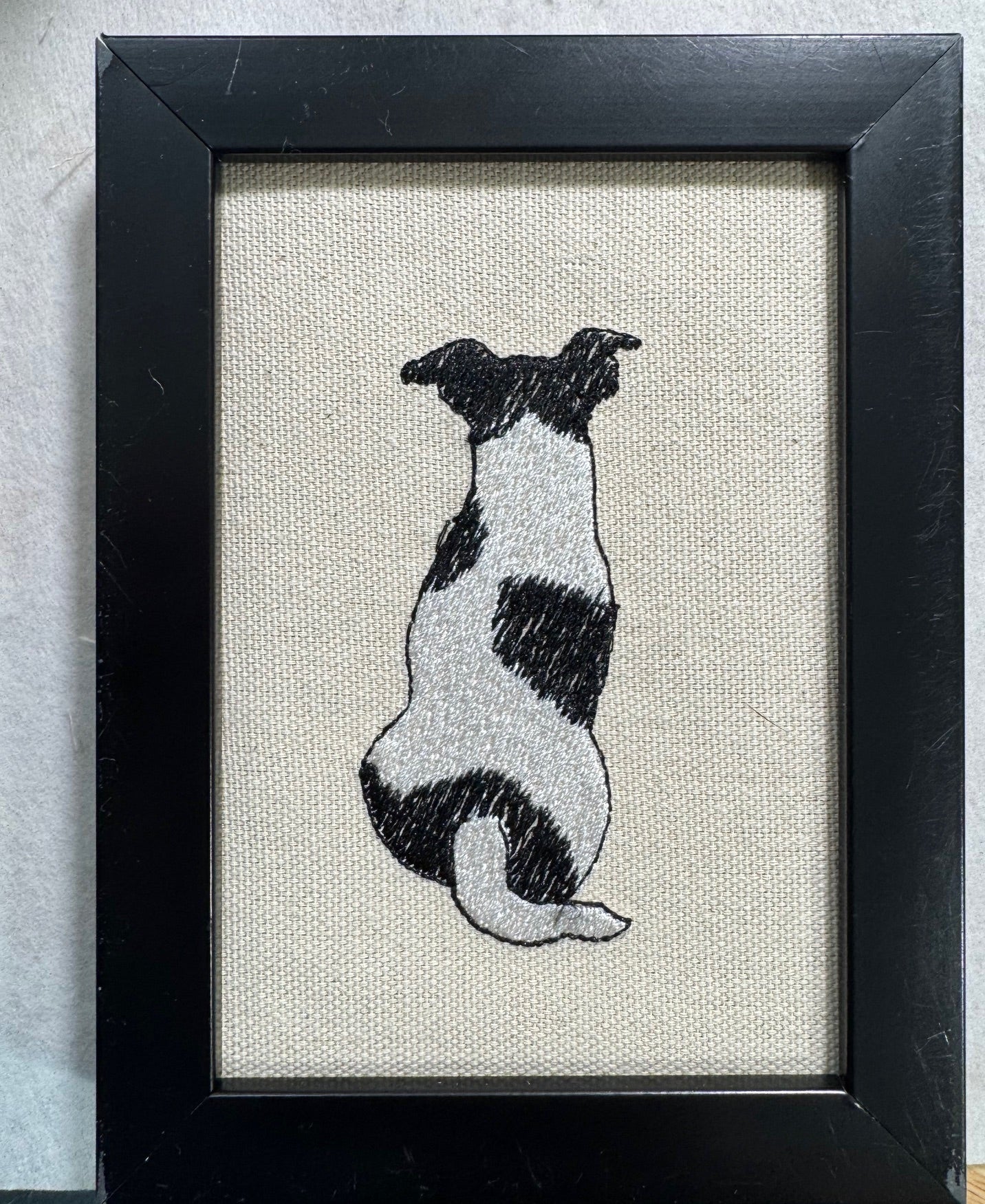 Jack Russell Terrier Machine Embroidered Art | Framed Dog Breed Décor