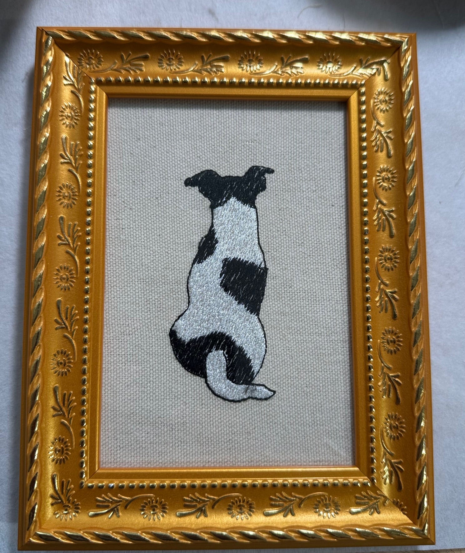 Jack Russell Terrier Machine Embroidered Art | Framed Dog Breed Décor