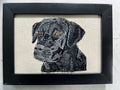 Black Lab Machine Embroidered Art | Framed Dog Breed Décor