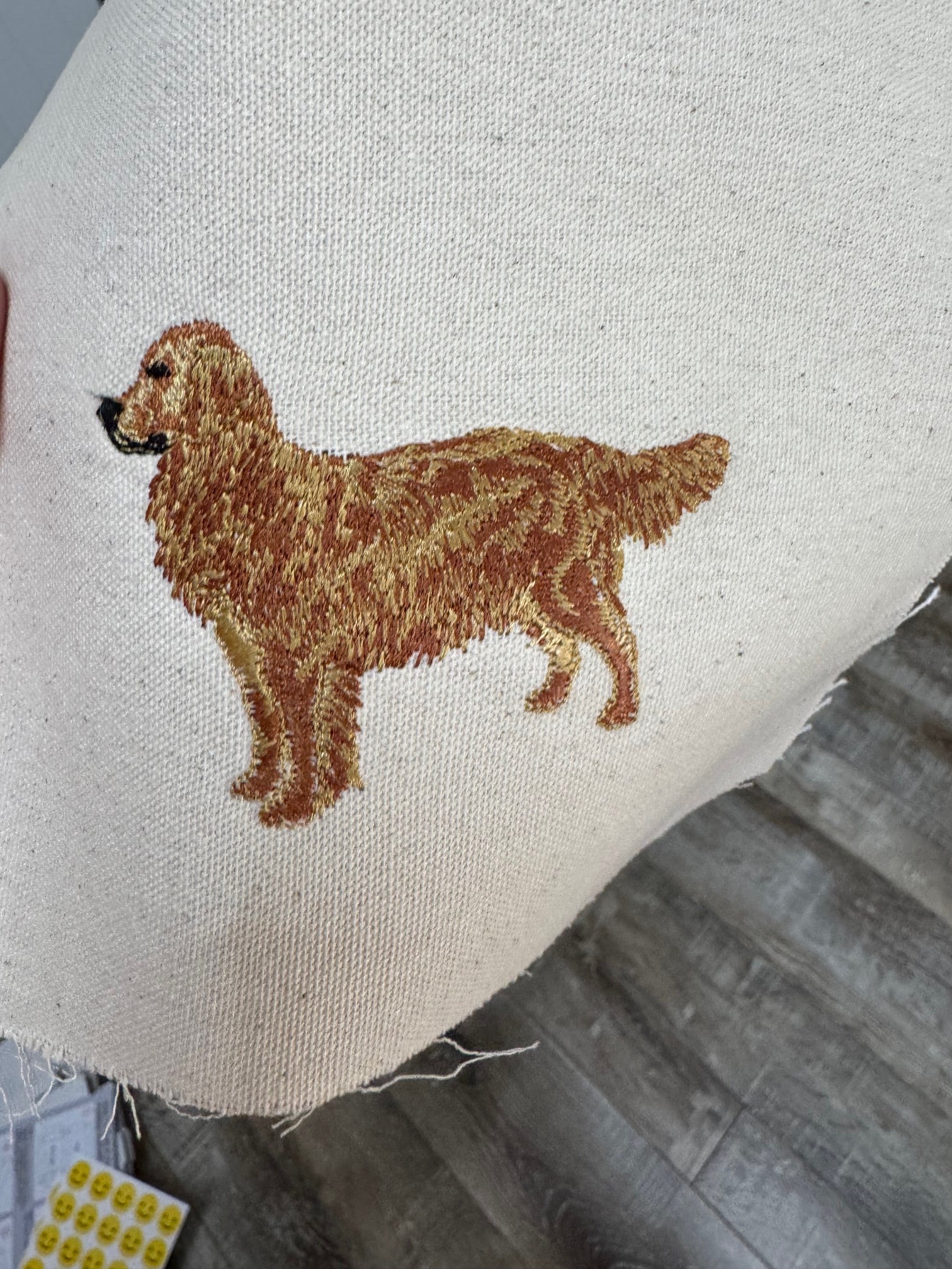 Golden Retriever Machine Embroidered Art | Framed Dog Breed Décor