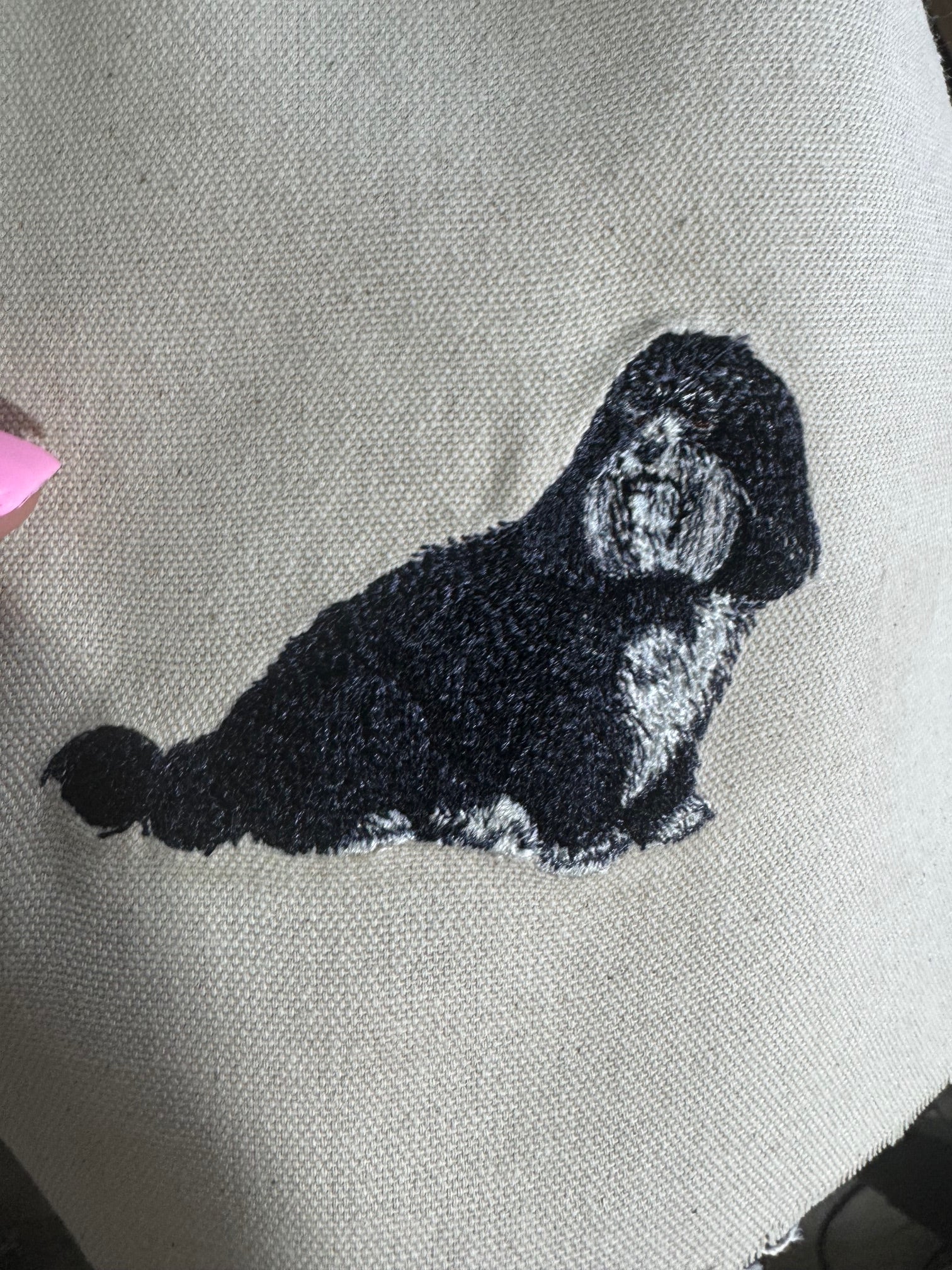 Lhasa Apso Machine Embroidered Art | Framed Dog Breed Décor