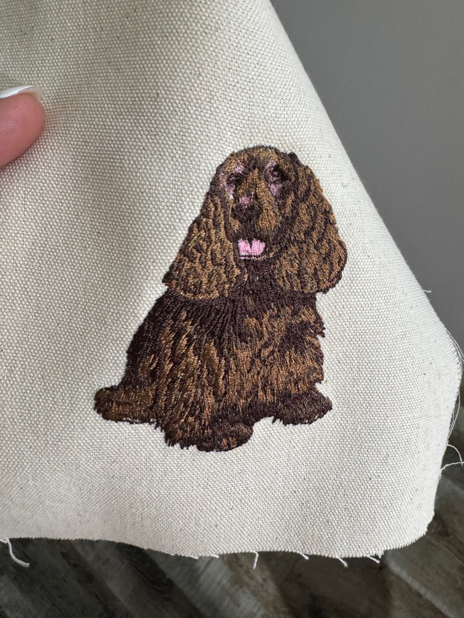 Cocker Spaniel Machine Embroidered Art | Framed Dog Breed Décor