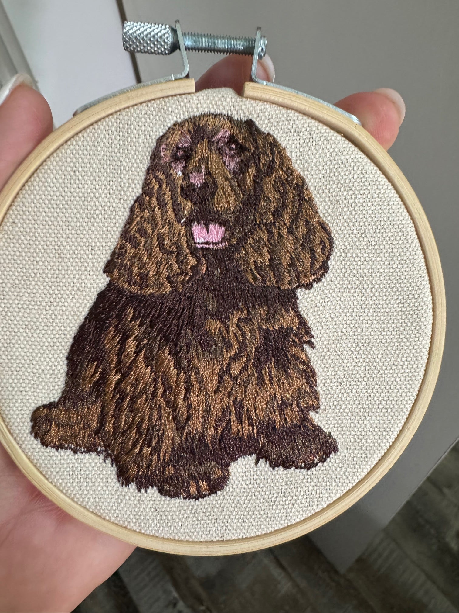 Cocker Spaniel Machine Embroidered Art | Framed Dog Breed Décor