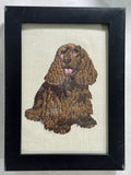 Cocker Spaniel Machine Embroidered Art | Framed Dog Breed Décor