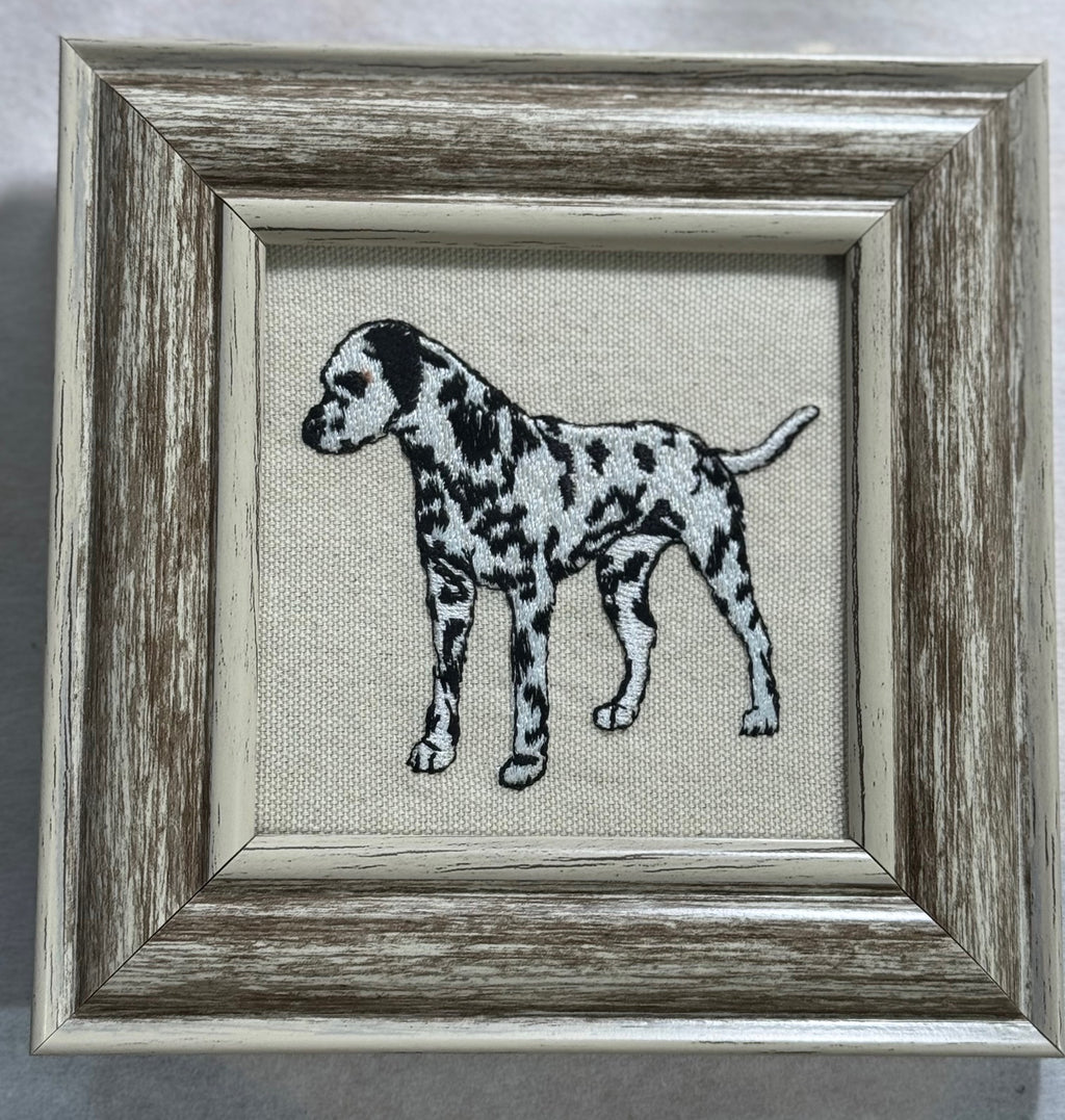 Dalmatian Machine Embroidered Art | Framed Dog Breed Décor