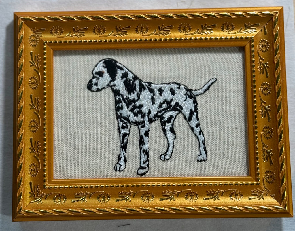 Dalmatian Machine Embroidered Art | Framed Dog Breed Décor