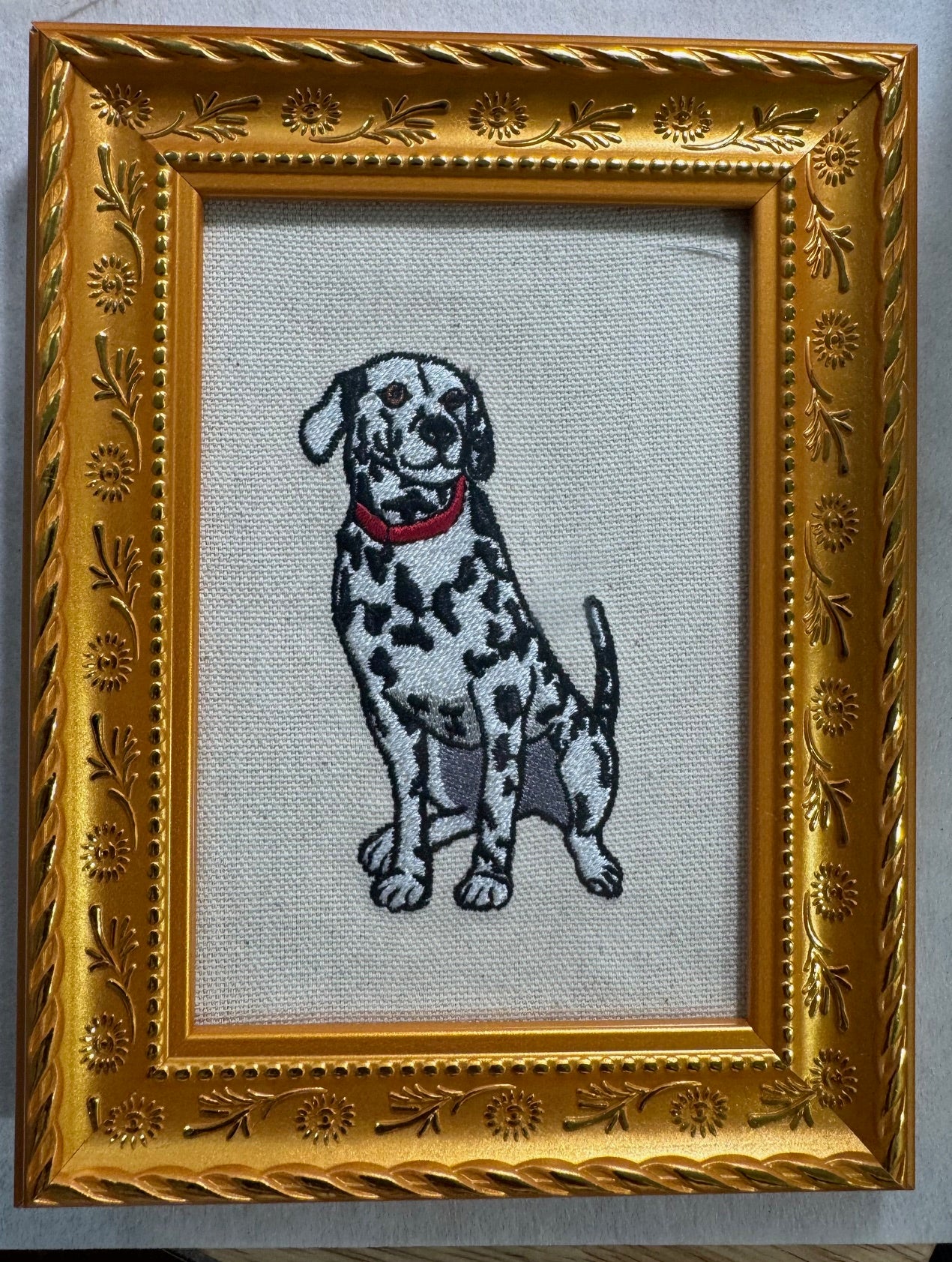Dalmatian Machine Embroidered Art | Framed Dog Breed Décor