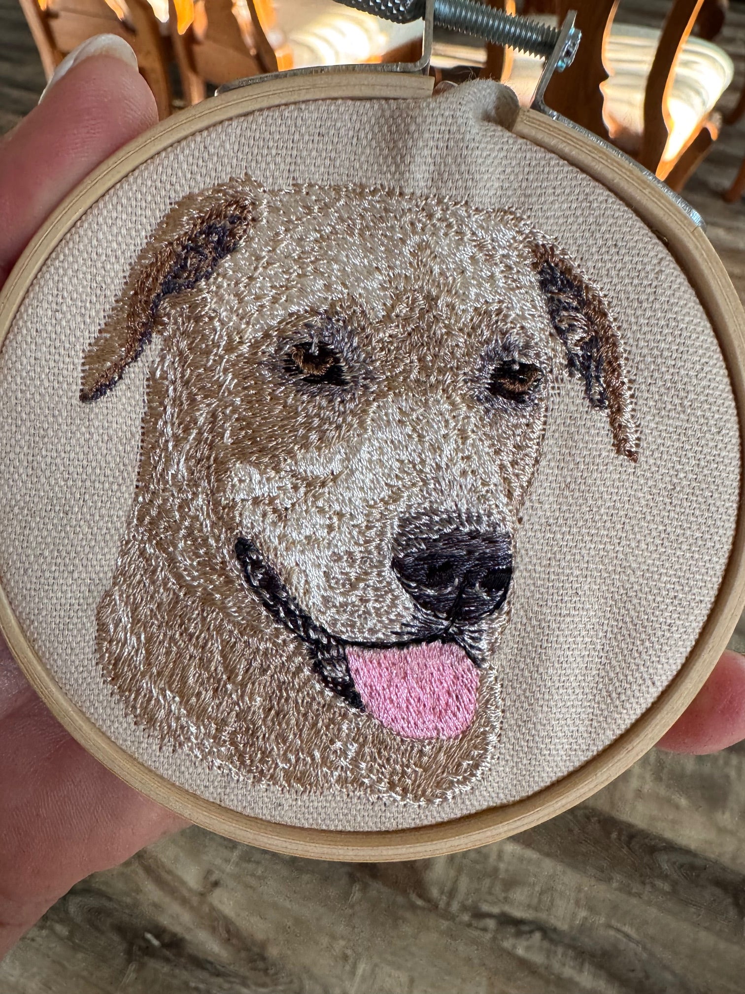Retriever Mix Machine Embroidered Art | Framed Dog Breed Décor