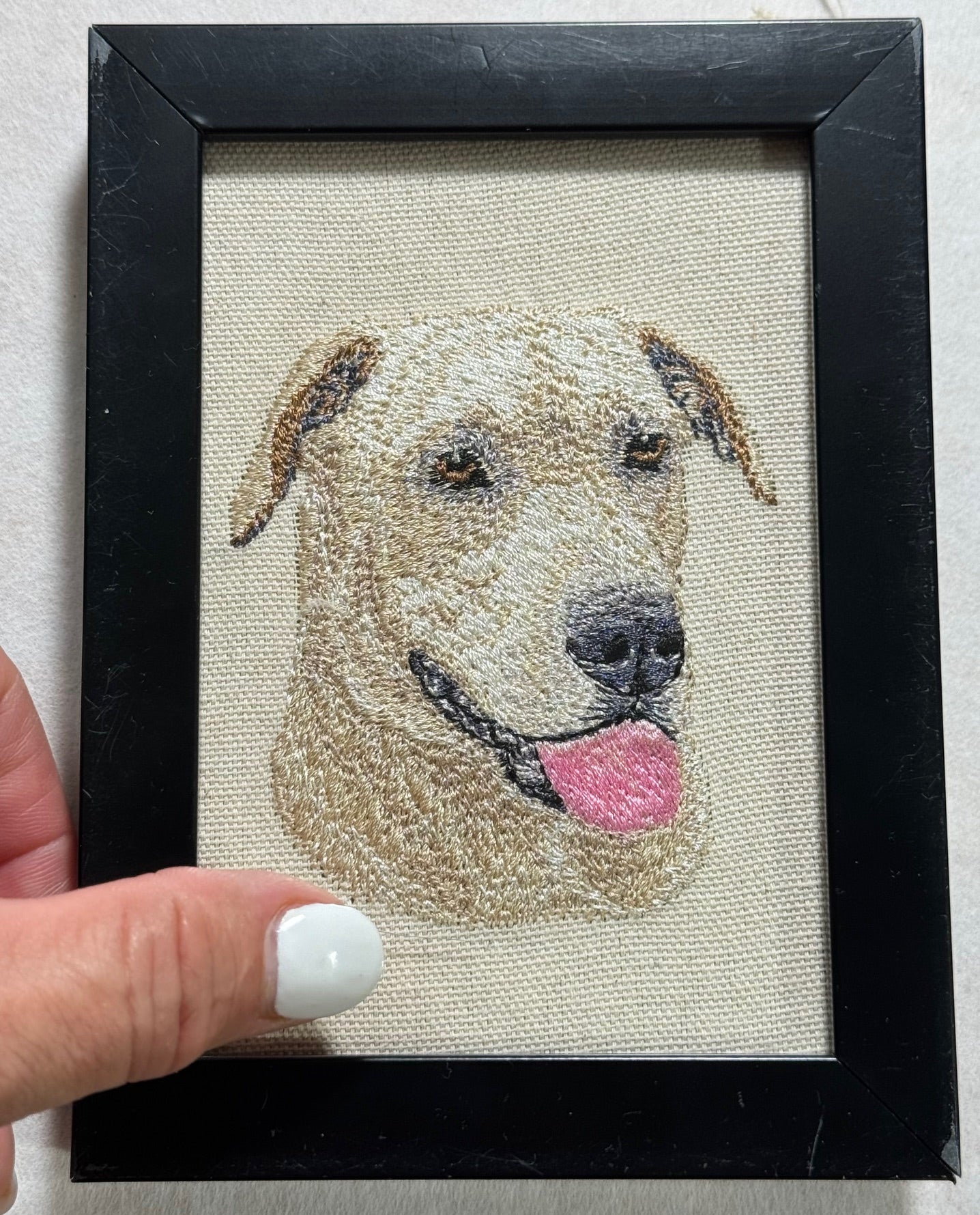 Retriever Mix Machine Embroidered Art | Framed Dog Breed Décor