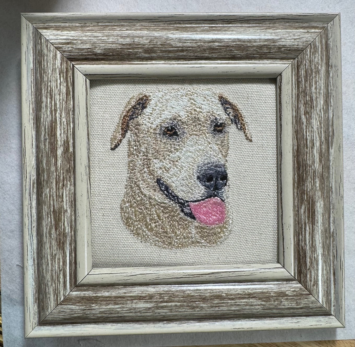 Retriever Mix Machine Embroidered Art | Framed Dog Breed Décor
