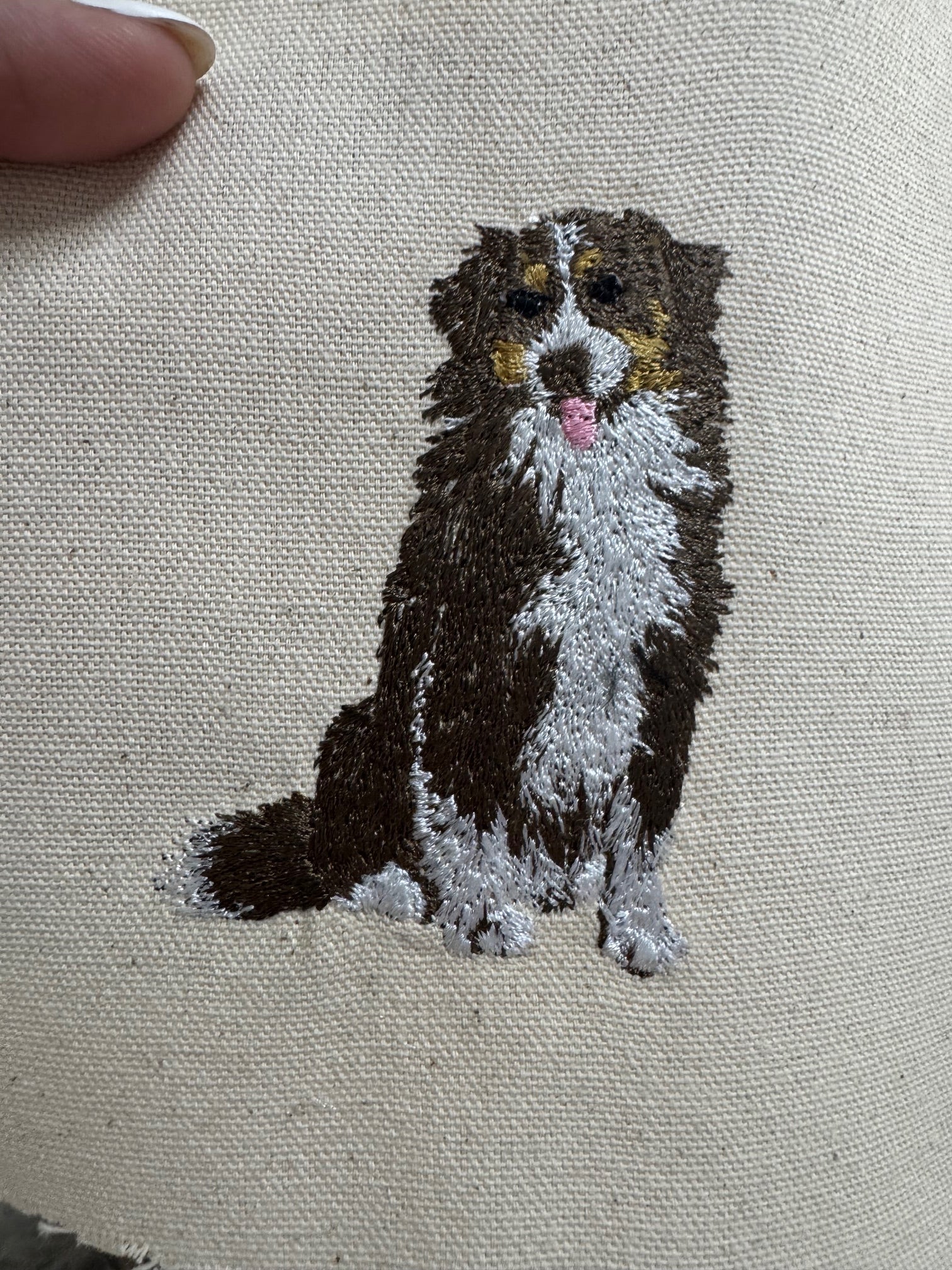 Australian Shepherd (Aussie) Machine Embroidered Framed Art No. 2 | Tabletop Decor