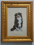 Australian Shepherd (Aussie) Machine Embroidered Framed Art No. 2 | Tabletop Decor