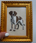 Brittany Spaniel Machine Embroidered Framed Art | Tabletop Decor