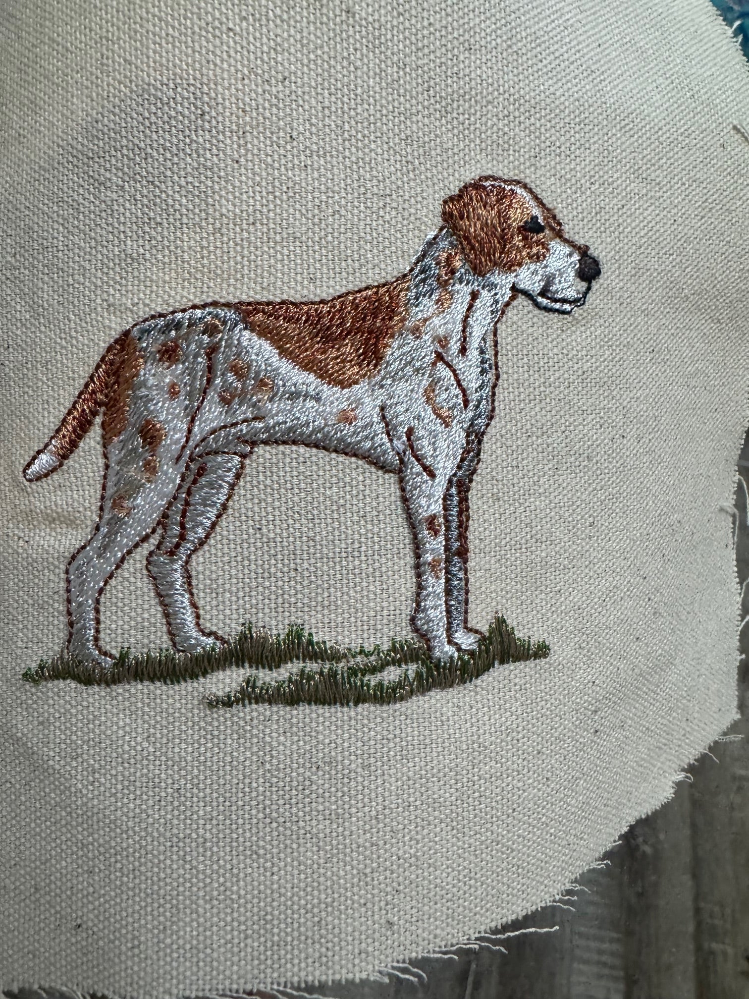Brittany Spaniel Machine Embroidered Framed Art No. 2 | Tabletop Decor