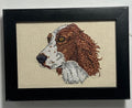 English Setter Machine Embroidered Framed Art | Tabletop Decor
