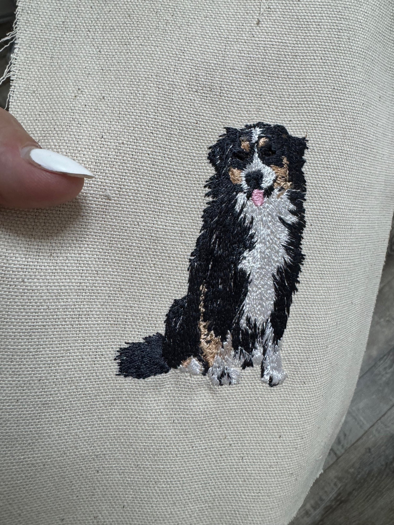 Australian Shepherd (Aussie) Machine Embroidered Framed Art | Tabletop Decor