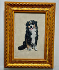 Australian Shepherd (Aussie) Machine Embroidered Framed Art | Tabletop Decor
