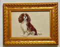 Cavalier King Charles Spaniel Machine Embroidered Framed Art | Tabletop Decor