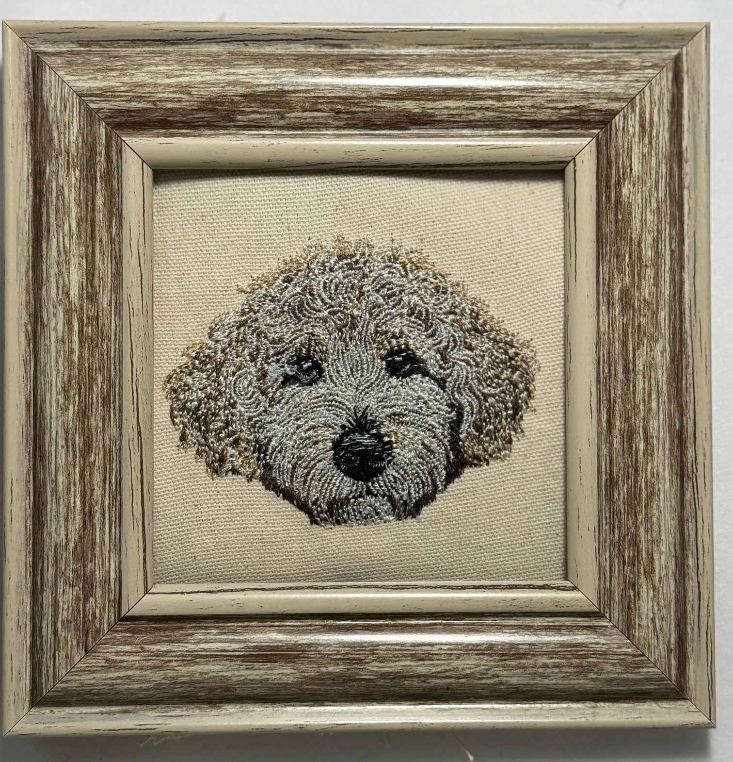 Goldendoodle Machine Embroidered Framed Art No. 2 | Tabletop Decor