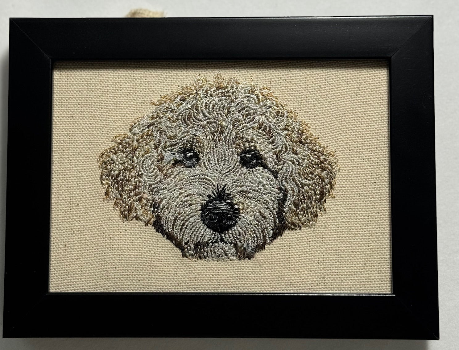Goldendoodle Machine Embroidered Framed Art No. 2 | Tabletop Decor