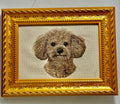 Mini Goldendoodle Machine Embroidered Framed Art | Tabletop Decor